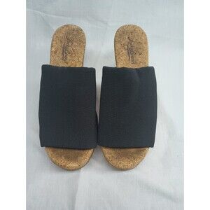 Women's 6.5 Black Lucky Brand  Wedge Shoe Made Of Cork Y2K Hipster Work Wear